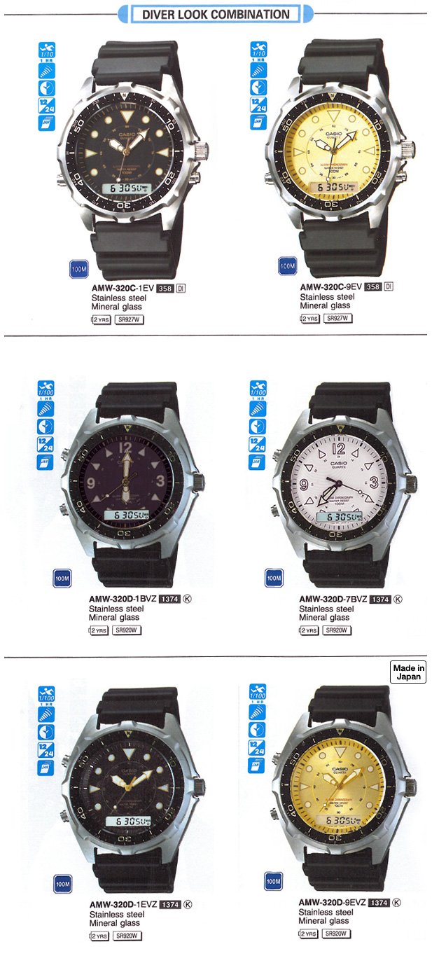 Diver Look Combination, AMW-320C-1EV, AMW-320C-9EV, AMW-320D-1BV, AMW-320D-7BV, AMW-320D-1EV, AMW-320D-9EV, Module358, Module1374, Made in Japan