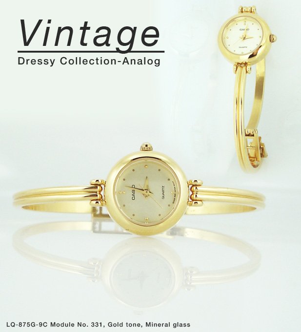 Dressy Collection, Analog, Watch, 331, Gold tone, Mineral glass, LQ-875G-9C
